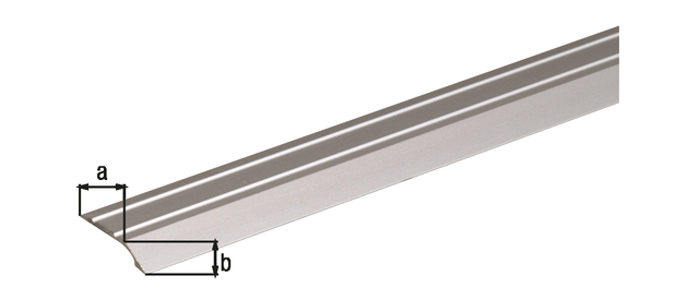 Perfil de acabado, autoadhesivo, Material: Aluminio, Superficie: anodizado plateado, Anchura: 30 mm, Altura: 6 mm, Longitud: 900 mm, Espesura del material: 2,00 mm, Embalado SB Perfil de acabado, autoadhesivo, Material: Aluminio, Superficie: anodizado plateado, Anchura: 30 mm, Altura: 6 mm, Longitud: 900 mm, Espesura del material: 2,00 mm, Embalado SB