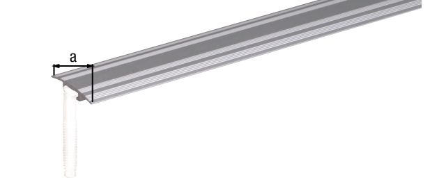 Barra de suelo, fijación oculta, Material: Aluminio, Superficie: anodizado plateado, Anchura: 32 mm, Longitud: 900 mm, Espesura del material: 1,50 mm, Embalado SB Barra de suelo, fijación oculta, Material: Aluminio, Superficie: anodizado plateado, Anchura: 32 mm, Longitud: 900 mm, Espesura del material: 1,50 mm, Embalado SB