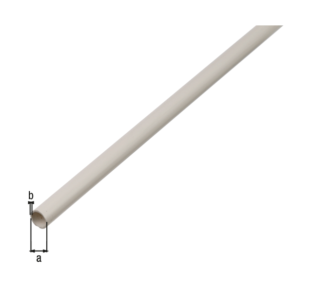 Rundrohr, Material: PVC-U, Farbe: weiß, Durchmesser: 7 mm, Materialstärke: 1 mm, Länge: 2600 mm