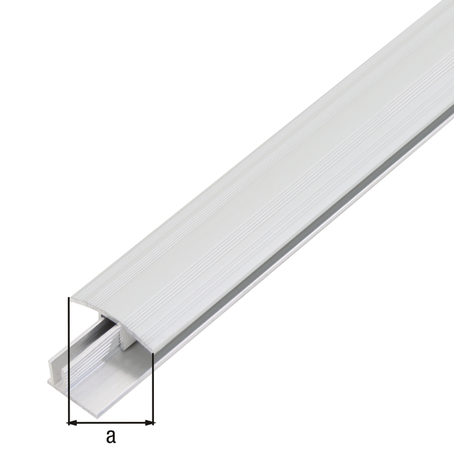 Übergangsprofil Duo, Material: Aluminium, Oberfläche: Trägerprofil: blank, Deckprofil: silberfarbig eloxiert, Breite: 34 mm, Länge: 1000 mm, Materialstärke: 1,80 mm, SB-verpackt Übergangsprofil Duo, Material: Aluminium, Oberfläche: Trägerprofil: blank, Deckprofil: silberfarbig eloxiert, Breite: 34 mm, Länge: 1000 mm, Materialstärke: 1,80 mm, SB-verpackt