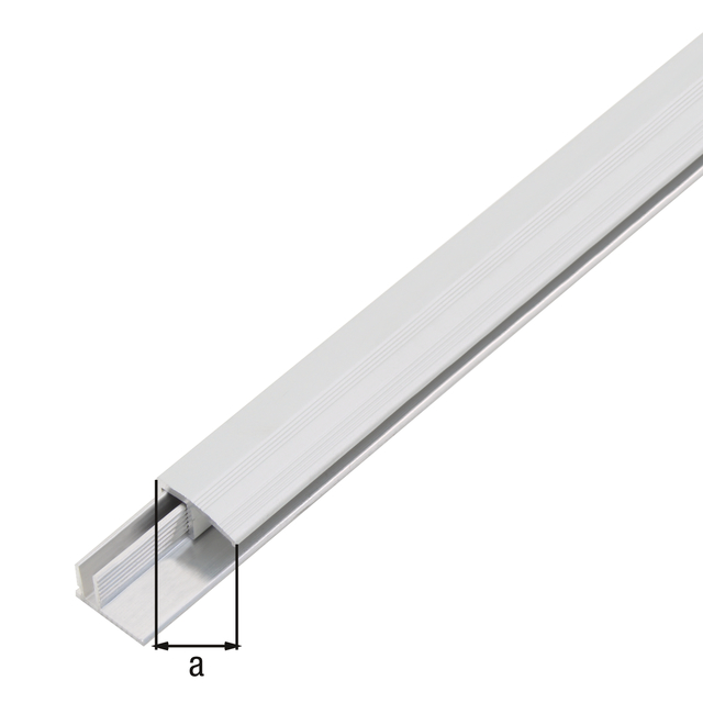 Abschlussprofil Duo, Material: Aluminium, Oberfläche: Trägerprofil: blank, Deckprofil: silberfarbig eloxiert, Breite: 22 mm, Länge: 1000 mm, Materialstärke: 1,80 mm, SB-verpackt Abschlussprofil Duo, Material: Aluminium, Oberfläche: Trägerprofil: blank, Deckprofil: silberfarbig eloxiert, Breite: 22 mm, Länge: 1000 mm, Materialstärke: 1,80 mm, SB-verpackt