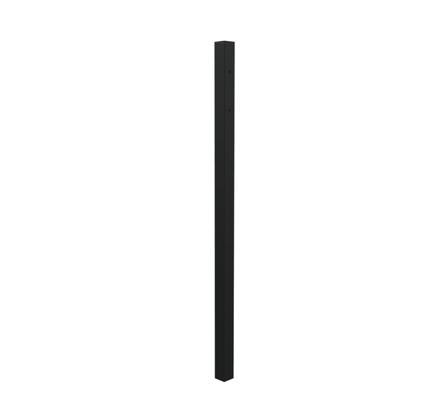 Stop post for aluminium single gates, Material: Aluminium, Surface: black matt powder-coated, for setting in concrete, Length: 1500 mm, Gate height: 1000 mm, Post thickness: 60 x 60 mm Stop post for aluminium single gates, Material: Aluminium, Surface: black matt powder-coated, for setting in concrete, Length: 1500 mm, Gate height: 1000 mm, Post thickness: 60 x 60 mm