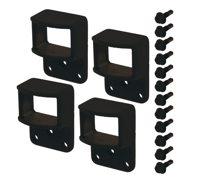 Befestigungs-Set für Zaunfelder aus Aluminium, Material: Aluminium, Oberfläche: matt schwarz kunststoffbeschichtet, Inhalt pro PE: 1 St. Befestigungs-Set für Zaunfelder aus Aluminium, Material: Aluminium, Oberfläche: matt schwarz kunststoffbeschichtet, Inhalt pro PE: 1 St.