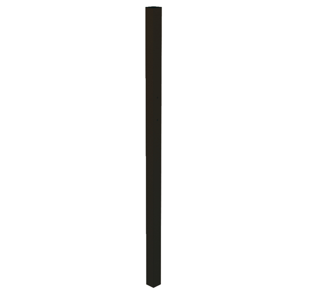 Hook post for aluminium double gates, Material: Aluminium, Surface: black matt powder-coated, for setting in concrete, Length: 1600 mm, Gate height: 1000 mm, Post thickness: 89 x 89 mm, Hole: Ø12.5 mm Hook post for aluminium double gates, Material: Aluminium, Surface: black matt powder-coated, for setting in concrete, Length: 1600 mm, Gate height: 1000 mm, Post thickness: 89 x 89 mm, Hole: Ø12.5 mm