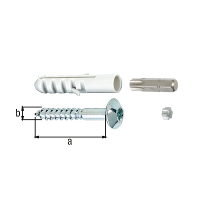 Kit de vis fixation de grille de fenêtre, Matériau: Acier brut, Finition: galvanisée, Contenu par UV: 4 Pièce, Longueur: 50 mm, Diamètre: 7 mm, Garantie de 15 ans contre l'oxydation, Emballé SB Kit de vis fixation de grille de fenêtre, Matériau: Acier brut, Finition: galvanisée, Contenu par UV: 4 Pièce, Longueur: 50 mm, Diamètre: 7 mm, Garantie de 15 ans contre l'oxydation, Emballé SB