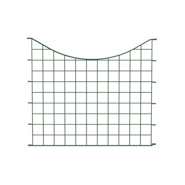 Pond fence panel, arch at bottom centre, Material: raw steel, Surface: green powder-coated, Total width: 777 mm, Height middle: 525 mm, Panel height, outside: 665 mm Pond fence panel, arch at bottom centre, Material: raw steel, Surface: green powder-coated, Total width: 777 mm, Height middle: 525 mm, Panel height, outside: 665 mm
