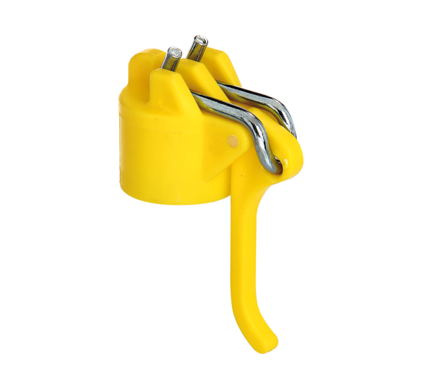 Line tensioner head for clothesline posts, Material: plastic, colour: yellow, For tube-Ø: 42 mm Line tensioner head for clothesline posts, Material: plastic, colour: yellow, For tube-Ø: 42 mm
