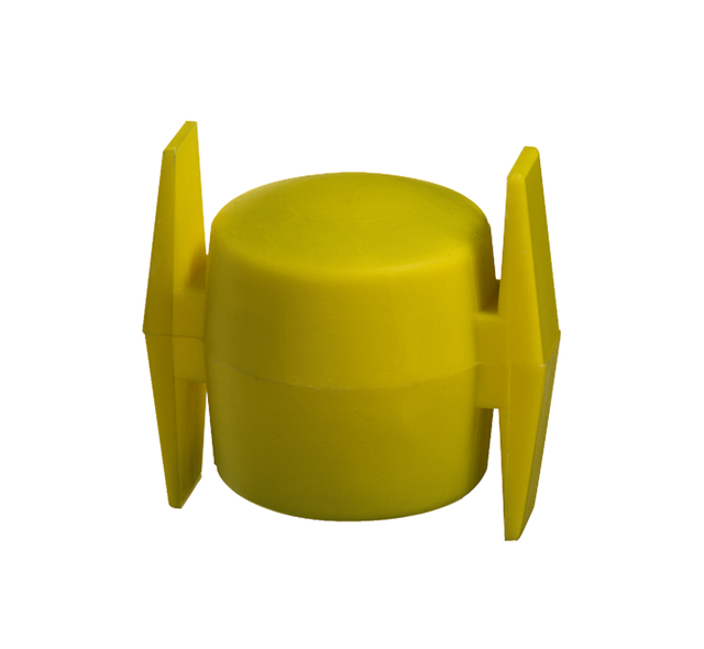 Kreuzkopf für Wäschepfähle, Material: Kunststoff, Farbe: gelb, für Rohr-Ø: 42 mm Kreuzkopf für Wäschepfähle, Material: Kunststoff, Farbe: gelb, für Rohr-Ø: 42 mm