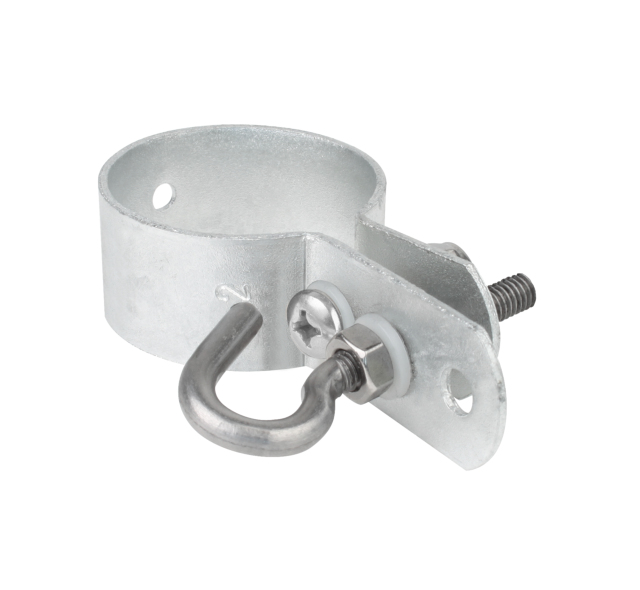 Clip for fixing mesh tension bars, Material: raw steel, Surface: hot-dip galvanised, Circlip dia.: 42 mm, 15-year warranty against rusting through Clip for fixing mesh tension bars, Material: raw steel, Surface: hot-dip galvanised, Circlip dia.: 42 mm, 15-year warranty against rusting through