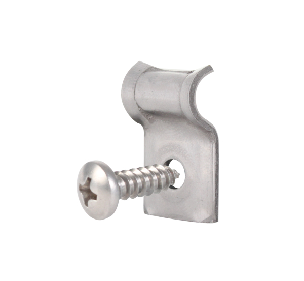 Spanndrahthalter mit Schraube, Material: Edelstahl, Inhalt pro PE: 50 St., Länge: 26 mm, Breite: 16 mm, Durchmesser: 6 mm, Schrauben-Ø: 4,8 mm, Schraubenlänge: 16 mm, Loch: Ø5 mm Spanndrahthalter mit Schraube, Material: Edelstahl, Inhalt pro PE: 50 St., Länge: 26 mm, Breite: 16 mm, Durchmesser: 6 mm, Schrauben-Ø: 4,8 mm, Schraubenlänge: 16 mm, Loch: Ø5 mm