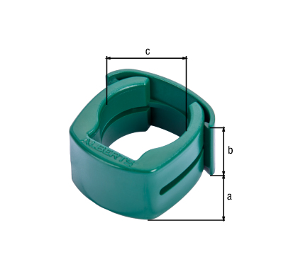 Fix-Clip Pro®, zur Befestigung von Schweißgittern an Zaunpfosten, Material: Kunststoff, Farbe: grün, Inhalt pro PE: 3 St., Länge: 43 mm, Breite: 43 mm, Höhe: 25 mm, für Pfosten-Ø: 34 mm Fix-Clip Pro®, zur Befestigung von Schweißgittern an Zaunpfosten, Material: Kunststoff, Farbe: grün, Inhalt pro PE: 3 St., Länge: 43 mm, Breite: 43 mm, Höhe: 25 mm, für Pfosten-Ø: 34 mm