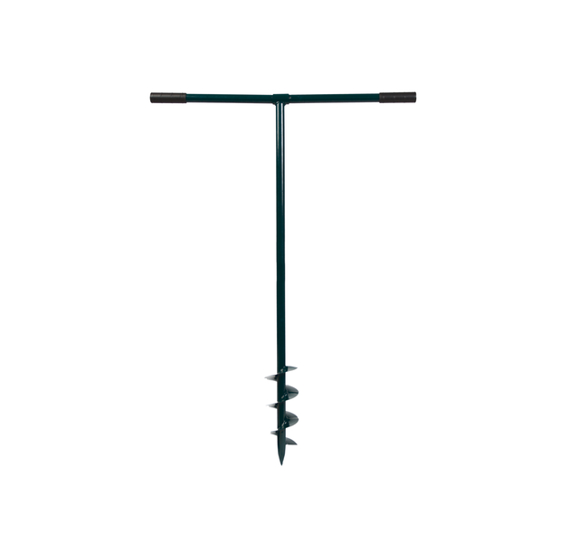 Bodenbohrer, Material: Stahl roh, Oberfläche: grün lackiert, Gesamtlänge: 1000 mm, Gesamtbreite: 700 mm, Rohr-Ø: 26 mm, Gewinde-Ø: 100 mm, Gewindelänge: 230 mm Bodenbohrer, Material: Stahl roh, Oberfläche: grün lackiert, Gesamtlänge: 1000 mm, Gesamtbreite: 700 mm, Rohr-Ø: 26 mm, Gewinde-Ø: 100 mm, Gewindelänge: 230 mm