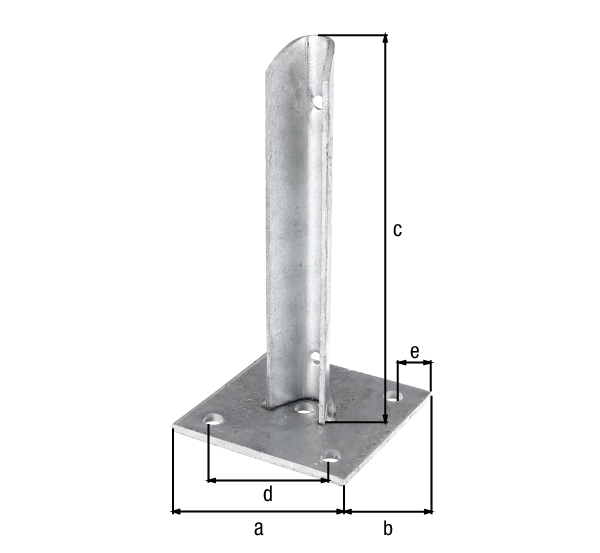 Post support for fence posts, Material: raw steel, Surface: hot-dip galvanised, for screwing on, Plate length: 100 mm, Plate width: 100 mm, Height of adapter: 200 mm, Distance from middle to middle of hole: 70 mm, Distance centre of hole - end plate: 15 mm, Plate thickness: 5 mm, For posts-Ø: 34 mm, Hole: Ø11 mm, 15-year warranty against rusting through Post support for fence posts, Material: raw steel, Surface: hot-dip galvanised, for screwing on, Plate length: 100 mm, Plate width: 100 mm, Height of adapter: 200 mm, Distance from middle to middle of hole: 70 mm, Distance centre of hole - end plate: 15 mm, Plate thickness: 5 mm, For posts-Ø: 34 mm, Hole: Ø11 mm, 15-year warranty against rusting through