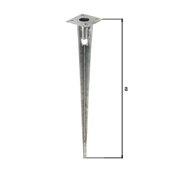 Einschlag-Bodenhülse für Stahlrohr-Zaunpfosten, Material: Stahl roh, Oberfläche: feuerverzinkt, Länge: 750 mm, für Pfosten-Ø: 38 mm, 15 Jahre Garantie gegen Durchrosten Einschlag-Bodenhülse für Stahlrohr-Zaunpfosten, Material: Stahl roh, Oberfläche: feuerverzinkt, Länge: 750 mm, für Pfosten-Ø: 38 mm, 15 Jahre Garantie gegen Durchrosten