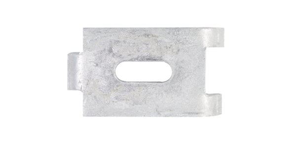 Fixing plate for double bar grating panels, Material: raw steel, Surface: hot-dip galvanised, Type: one part, Total width: 72 mm, Total height: 40 mm, Material thickness: 4.00 mm, 15-year warranty against rusting through Fixing plate for double bar grating panels, Material: raw steel, Surface: hot-dip galvanised, Type: one part, Total width: 72 mm, Total height: 40 mm, Material thickness: 4.00 mm, 15-year warranty against rusting through