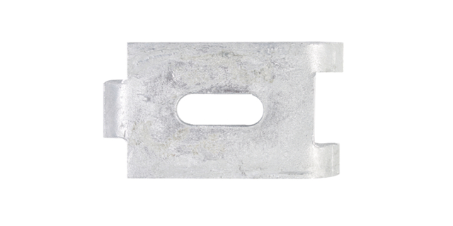 Fixing plate for double bar grating panels, Material: raw steel, Surface: hot-dip galvanised, Type: one part, Total width: 72 mm, Total height: 40 mm, Material thickness: 4.00 mm, 15-year warranty against rusting through Fixing plate for double bar grating panels, Material: raw steel, Surface: hot-dip galvanised, Type: one part, Total width: 72 mm, Total height: 40 mm, Material thickness: 4.00 mm, 15-year warranty against rusting through