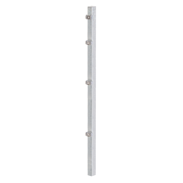 Fence post incl. internal clamping plate, drilling distance 400 mm, the accessories for each post are included inside the delivery package, Material: raw steel, Surface: hot-dip galvanised, for setting in concrete, Length: 1200 mm, For mat height: 800 mm, Post thickness: 60 x 40 mm, No. of holes: 3, Hole: Ø12 mm, 15-year warranty against rusting through Fence post incl. internal clamping plate, drilling distance 400 mm, the accessories for each post are included inside the delivery package, Material: raw steel, Surface: hot-dip galvanised, for setting in concrete, Length: 1200 mm, For mat height: 800 mm, Post thickness: 60 x 40 mm, No. of holes: 3, Hole: Ø12 mm, 15-year warranty against rusting through