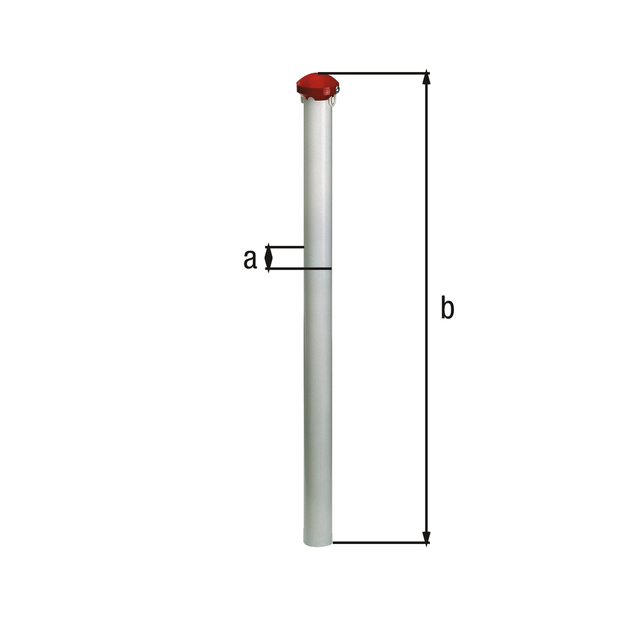Absperrpfosten Standard Alberts, Material: Stahl roh, Oberfläche: verzinkt, weiß kunststoffbeschichtet, zum Einbetonieren, Pfosten-Ø: 60 mm, Höhe über Boden: 1000 mm Absperrpfosten Standard Alberts, Material: Stahl roh, Oberfläche: verzinkt, weiß kunststoffbeschichtet, zum Einbetonieren, Pfosten-Ø: 60 mm, Höhe über Boden: 1000 mm
