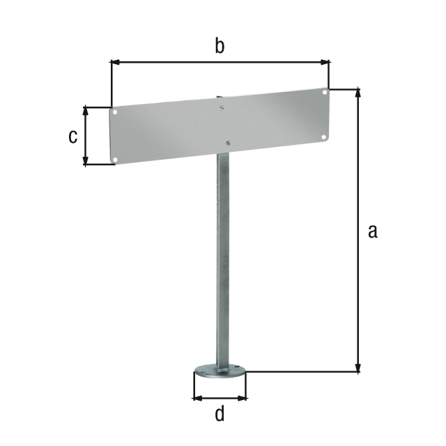 Number plate fixing, Material: raw steel, Surface: hot-dip galvanised, for screwing on, Total height: 555 mm, Plate length: 520 mm, Plate height: 110 mm Number plate fixing, Material: raw steel, Surface: hot-dip galvanised, for screwing on, Total height: 555 mm, Plate length: 520 mm, Plate height: 110 mm