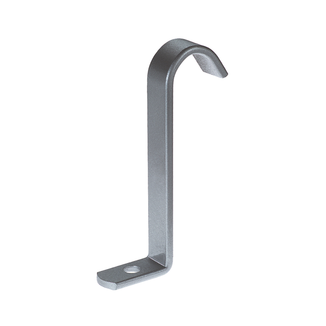 Befestigungsbügel für Mehrfach-Fahrradständer, Material: Stahl roh, Oberfläche: feuerverzinkt passiviert, zum Aufschrauben, Breite: 20 mm, Gesamthöhe: 135 mm, Materialstärke: 5,00 mm, Loch: Ø10 mm