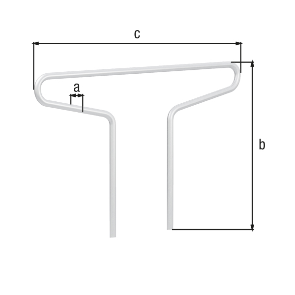Bicycle parking rail Double, Material: raw steel, Surface: hot-dip galvanised passivated, for setting in concrete, eye-Ø: 48 mm, eye height: 1300 mm, Width: 1800 mm, Height above ground: 800 mm Bicycle parking rail Double, Material: raw steel, Surface: hot-dip galvanised passivated, for setting in concrete, eye-Ø: 48 mm, eye height: 1300 mm, Width: 1800 mm, Height above ground: 800 mm