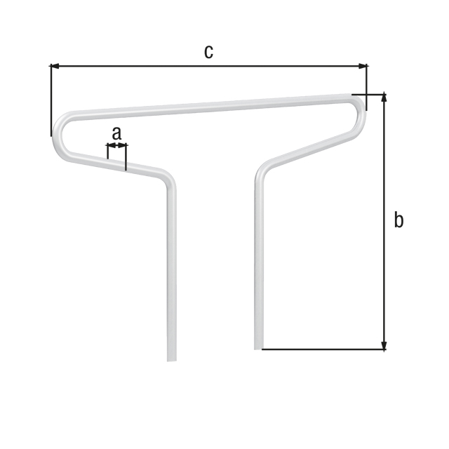 Fahrrad-Anlehnbügel Double, Material: Stahl roh, Oberfläche: feuerverzinkt passiviert, zum Einbetonieren, Bügel-Ø: 48 mm, Bügelhöhe: 1300 mm, Breite: 1800 mm, Höhe über Boden: 800 mm