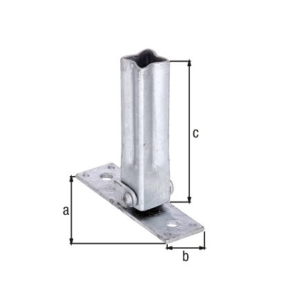 Apoyo de pasamanos para poste universal, para la fijación de pasamanos de madera, de aluminio etc., Material: Acero crudo, Superficie: galvanizado en caliente, Longitud: 104 mm, Anchura: 30 mm, Altura: 100 mm, Grosor de la placa: 3 mm, Para postes: 30 x 30 mm Apoyo de pasamanos para poste universal, para la fijación de pasamanos de madera, de aluminio etc., Material: Acero crudo, Superficie: galvanizado en caliente, Longitud: 104 mm, Anchura: 30 mm, Altura: 100 mm, Grosor de la placa: 3 mm, Para postes: 30 x 30 mm