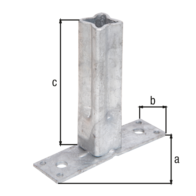 Handrail support for universal posts, for fixing handrails made of wood, aluminium etc., Material: raw steel, Surface: hot-dip galvanised, Length: 104 mm, Width: 30 mm, Height: 100 mm, Plate thickness: 3 mm, For posts: 30 x 30 mm Handrail support for universal posts, for fixing handrails made of wood, aluminium etc., Material: raw steel, Surface: hot-dip galvanised, Length: 104 mm, Width: 30 mm, Height: 100 mm, Plate thickness: 3 mm, For posts: 30 x 30 mm