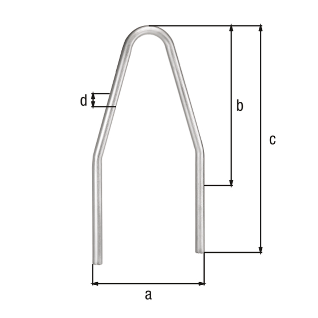 Schutzbügel Safety, Material: Stahl roh, Oberfläche: feuerverzinkt passiviert, zum Einbetonieren, Breite: 800 mm, Höhe über Boden: 1000 mm, Bügelhöhe: 1500 mm, Pfosten-Ø: 60 mm Schutzbügel Safety, Material: Stahl roh, Oberfläche: feuerverzinkt passiviert, zum Einbetonieren, Breite: 800 mm, Höhe über Boden: 1000 mm, Bügelhöhe: 1500 mm, Pfosten-Ø: 60 mm