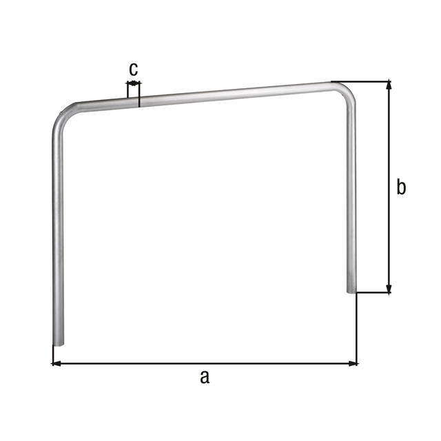 Schutzbügel Ratio ohne Querrohr, Material: Stahl roh, Oberfläche: feuerverzinkt passiviert, zum Einbetonieren, Breite: 1000 mm, Bügelhöhe: 800 mm, Pfosten-Ø: 48 mm Schutzbügel Ratio ohne Querrohr, Material: Stahl roh, Oberfläche: feuerverzinkt passiviert, zum Einbetonieren, Breite: 1000 mm, Bügelhöhe: 800 mm, Pfosten-Ø: 48 mm
