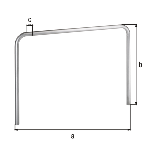Schutzbügel Ratio ohne Querrohr, Material: Stahl roh, Oberfläche: feuerverzinkt passiviert, zum Einbetonieren, Breite: 2000 mm, Bügelhöhe: 800 mm, Pfosten-Ø: 60 mm
