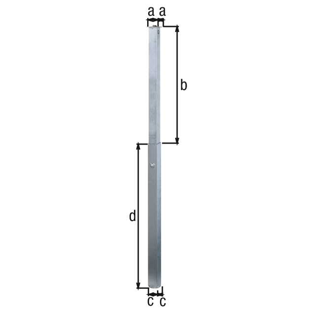 Bollard Quicky, drop-down, Material: raw steel, Surface: hot-dip galvanised passivated, for setting in concrete, Post: 70 x 70 mm, Height above ground: 1000 mm, Square tube: 80 x 80 mm, Length of ground sleeve: 1100 mm Bollard Quicky, drop-down, Material: raw steel, Surface: hot-dip galvanised passivated, for setting in concrete, Post: 70 x 70 mm, Height above ground: 1000 mm, Square tube: 80 x 80 mm, Length of ground sleeve: 1100 mm
