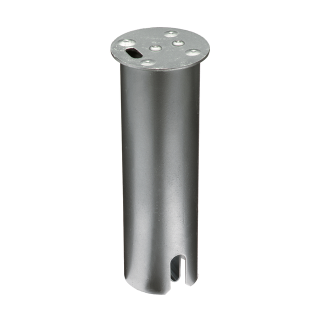 Cover cap for round ground sleeves for barrier posts, Material: raw steel, Surface: hot-dip galvanised passivated, Type: round, lockable, Length: 200 mm Cover cap for round ground sleeves for barrier posts, Material: raw steel, Surface: hot-dip galvanised passivated, Type: round, lockable, Length: 200 mm