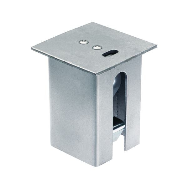 Cover cap for square ground sleeves for barrier posts, Material: raw steel, Surface: hot-dip galvanised passivated, Type: square, lockable, Length: 110 mm Cover cap for square ground sleeves for barrier posts, Material: raw steel, Surface: hot-dip galvanised passivated, Type: square, lockable, Length: 110 mm