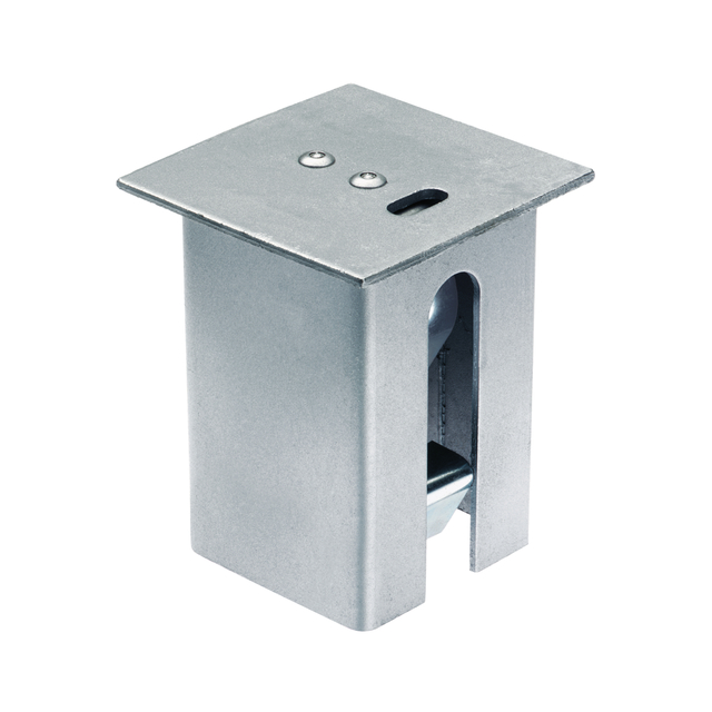 Cover cap for square ground sleeves for barrier posts, Material: raw steel, Surface: hot-dip galvanised passivated, Type: square, lockable, Length: 110 mm Cover cap for square ground sleeves for barrier posts, Material: raw steel, Surface: hot-dip galvanised passivated, Type: square, lockable, Length: 110 mm