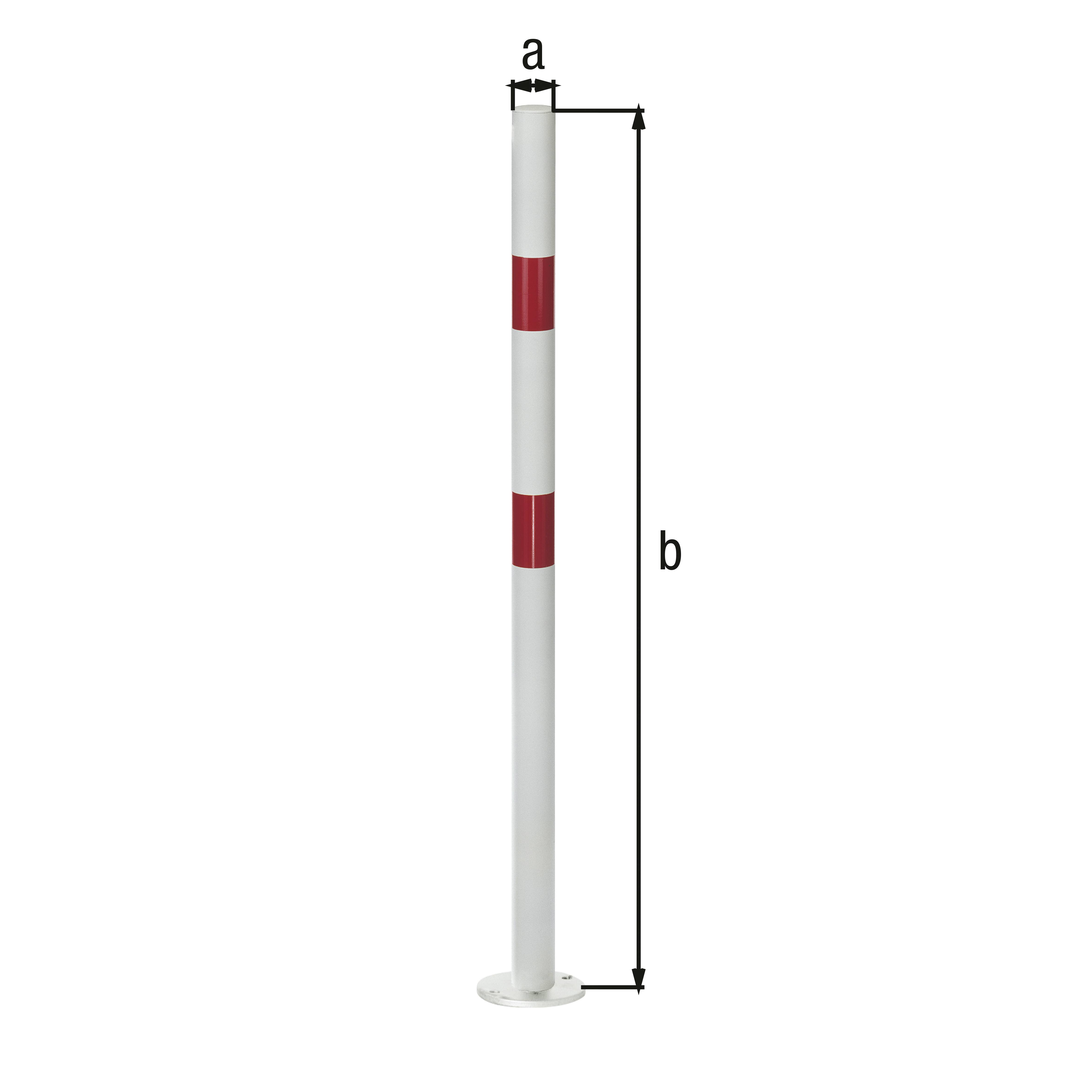 Bollard Standard SK, round, Material: raw steel, Surface: hot-dip galvanised, for screwing on, Post dia.: 60 mm, Height above ground: 1000 mm, Plate: 120 x 120 mm, No. of holes: 4, Hole: Ø13 mm Bollard Standard SK, round, Material: raw steel, Surface: hot-dip galvanised, for screwing on, Post dia.: 60 mm, Height above ground: 1000 mm, Plate: 120 x 120 mm, No. of holes: 4, Hole: Ø13 mm