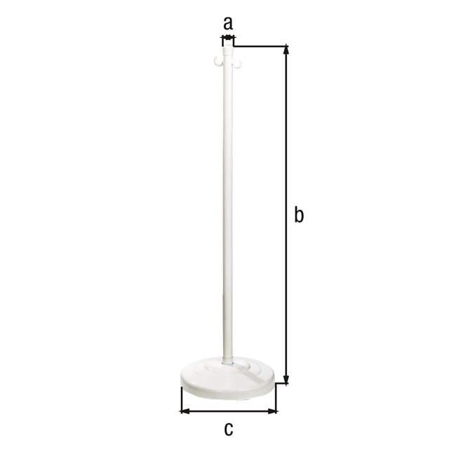 Absperrkettenständer Inside, Material: Stahl roh, Oberfläche: zinkphosphatiert, weiß kunststoffbeschichtet, transportabel, Pfosten-Ø: 25 mm, Höhe über Boden: 900 mm, Standfuß-Ø: 275 mm Absperrkettenständer Inside, Material: Stahl roh, Oberfläche: zinkphosphatiert, weiß kunststoffbeschichtet, transportabel, Pfosten-Ø: 25 mm, Höhe über Boden: 900 mm, Standfuß-Ø: 275 mm