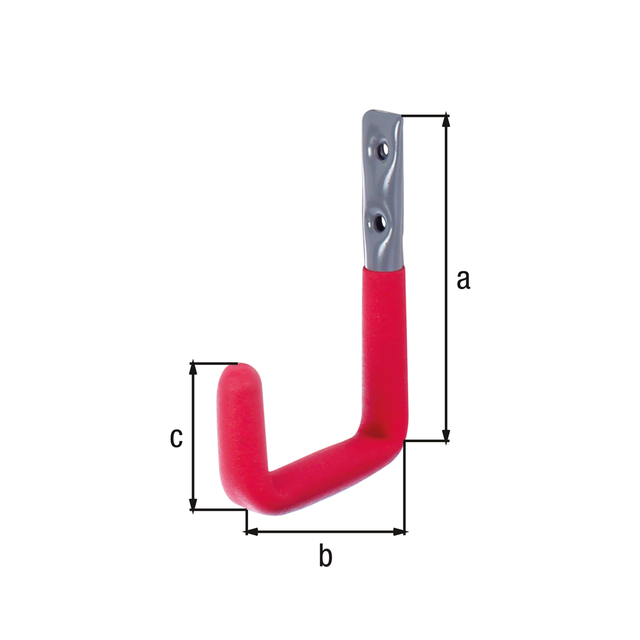 Wandhaken, abgewinkelt, Material: Stahl, Oberfläche: verzinkt, grau kunststoffbeschichtet, Höhe: 120 mm, Tiefe: 83 mm, Höhe Haken: 48 mm, Belastung max.: 25 kg, Rohr-Ø: 12 mm Wandhaken, abgewinkelt, Material: Stahl, Oberfläche: verzinkt, grau kunststoffbeschichtet, Höhe: 120 mm, Tiefe: 83 mm, Höhe Haken: 48 mm, Belastung max.: 25 kg, Rohr-Ø: 12 mm