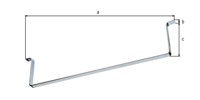 Stauraumbrücke, Material: Stahl roh, Oberfläche: galvanisch verzinkt, Länge: 790 mm, Breite: 25 mm, Tiefe: 165 mm, Innenmaß: 710 mm, Materialstärke: 5,00 mm