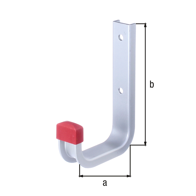Wall hook, angled, Material: Aluminium, Depth: 80 mm, Height: 120 mm, Max. load capacity: 30 kg, U profile width: 21.5 mm, U profile height: 9 mm Wall hook, angled, Material: Aluminium, Depth: 80 mm, Height: 120 mm, Max. load capacity: 30 kg, U profile width: 21.5 mm, U profile height: 9 mm