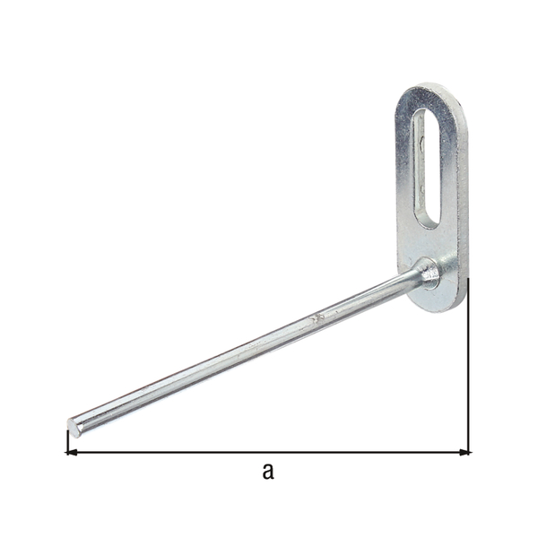 Pegboard hook, straight, Material: raw steel, Surface: blue galvanised, Depth: 80 mm, Max. load capacity: 7 kg, Diameter: 4 mm Pegboard hook, straight, Material: raw steel, Surface: blue galvanised, Depth: 80 mm, Max. load capacity: 7 kg, Diameter: 4 mm