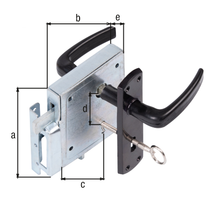 Sash lock box, Material: raw steel, Surface: blue galvanised, Contents per PU: 1 Piece, Height: 105 mm, Width: 100 mm, Size back set: 60 mm, Distance: 51 mm, Depth: 22 mm, Item description: With night lock, perforation for warded lock, No. of holes: 4 / 4 / 6, Hole: Ø5.5 / Ø4.2 / Ø4.5 mm, Retail packaged Sash lock box, Material: raw steel, Surface: blue galvanised, Contents per PU: 1 Piece, Height: 105 mm, Width: 100 mm, Size back set: 60 mm, Distance: 51 mm, Depth: 22 mm, Item description: With night lock, perforation for warded lock, No. of holes: 4 / 4 / 6, Hole: Ø5.5 / Ø4.2 / Ø4.5 mm, Retail packaged