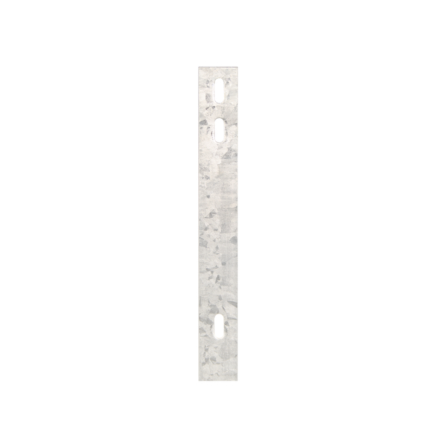 Flacheisen, Bohrabstand 400 mm, zur Befestigung von Doppelstab-Gittermatten an Zaunpfosten, Material: Stahl roh, Oberfläche: feuerverzinkt passiviert, Länge: 660 mm, Breite: 40 mm, für Mattenhöhe: 600 mm, Materialstärke: 4,00 mm, Anzahl Löcher: 4, Loch: 25 x 10 mm, 15 Jahre Garantie gegen Durchrosten Flacheisen, Bohrabstand 400 mm, zur Befestigung von Doppelstab-Gittermatten an Zaunpfosten, Material: Stahl roh, Oberfläche: feuerverzinkt passiviert, Länge: 660 mm, Breite: 40 mm, für Mattenhöhe: 600 mm, Materialstärke: 4,00 mm, Anzahl Löcher: 4, Loch: 25 x 10 mm, 15 Jahre Garantie gegen Durchrosten