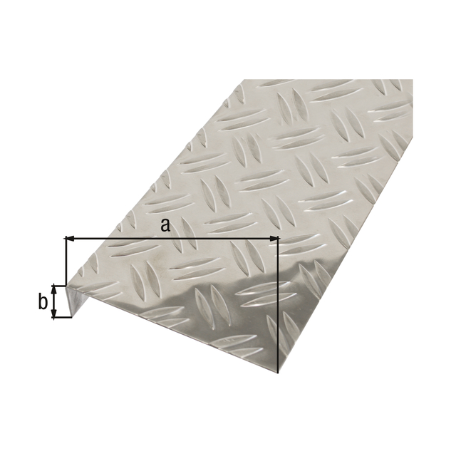 Strukturblech, Riffel-Prägung, gekantet, L-Form, Material: Aluminium, Oberfläche: natur, Breite: 135 mm, Höhe: 30 mm, Länge: 1000 mm, Abwinkelung: 90 °, Materialstärke: 1,50 mm Strukturblech, Riffel-Prägung, gekantet, L-Form, Material: Aluminium, Oberfläche: natur, Breite: 135 mm, Höhe: 30 mm, Länge: 1000 mm, Abwinkelung: 90 °, Materialstärke: 1,50 mm